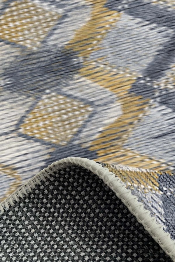 Amaris Modern Kadife Özel Tasarım Pamuk Tabanlı  Yıkanabilen Kaydırmaz Antibakteriyel Salon Halısı