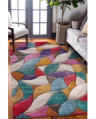 Duena Modern Kadife Pamuk Taban Kaymaz Yıkanabilen Antibakteriyel Salon Halısı