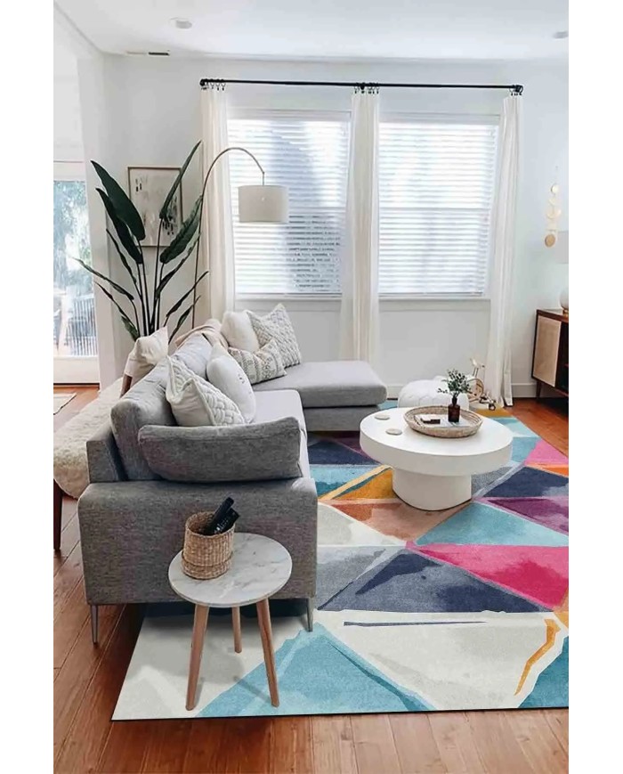 Dali Modern Kadife Pamuk Taban Kaymaz Yıkanabilen Antibakteriyel Salon Halısı