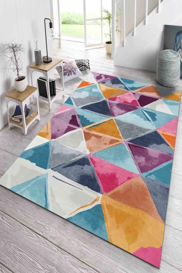 Dali Modern Kadife Pamuk Taban Kaymaz Yıkanabilen Antibakteriyel Salon Halısı