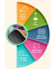 Dali Modern Kadife Pamuk Taban Kaymaz Yıkanabilen Antibakteriyel Salon Halısı