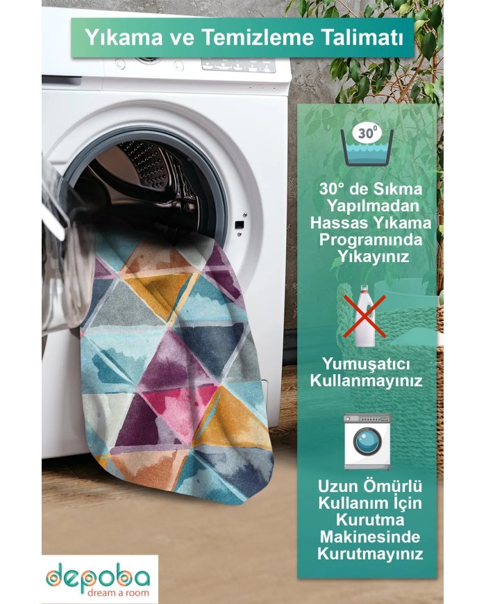 Dali Modern Kadife Pamuk Taban Kaymaz Yıkanabilen Antibakteriyel Salon Halısı