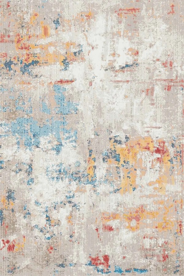 Laray Modern Kadife Desenli Pamuk Tabanlı Yıkanabilen Kaydırmaz Antibakteriyel Salon Halısı