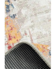 Laray Modern Kadife Desenli Pamuk Tabanlı Yıkanabilen Kaydırmaz Antibakteriyel Salon Halısı