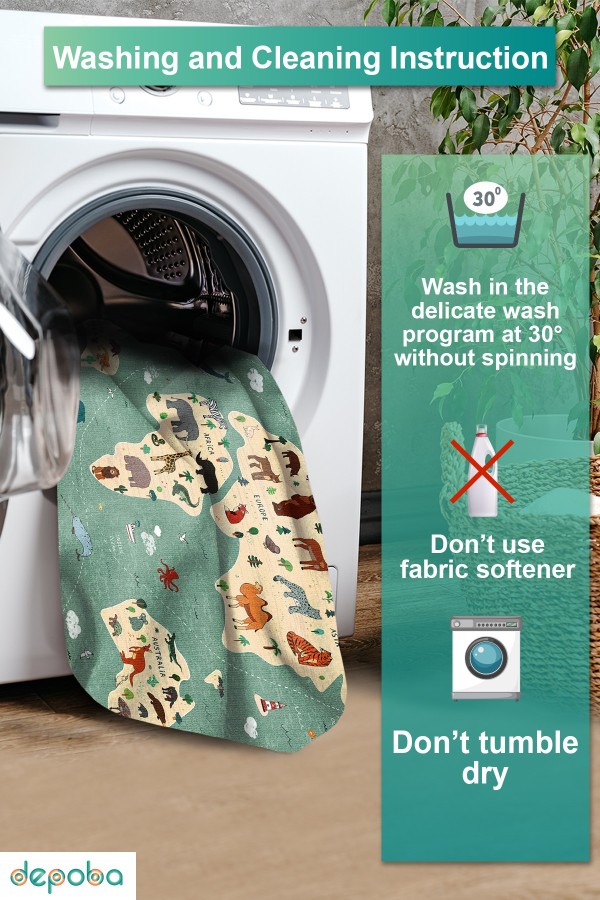 Mepa Kadife Antibakteriyel Yıkanabilir Kaymaz Pamuk Tabanlı Çocuk Halısı