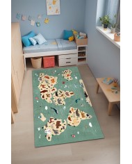 Mepa Kadife Antibakteriyel Yıkanabilir Kaymaz Pamuk Tabanlı Çocuk Halısı