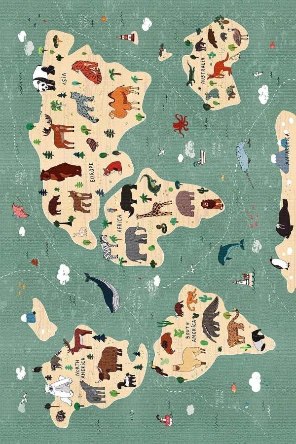 Mepa Kadife Antibakteriyel Yıkanabilir Kaymaz Pamuk Tabanlı Çocuk Halısı