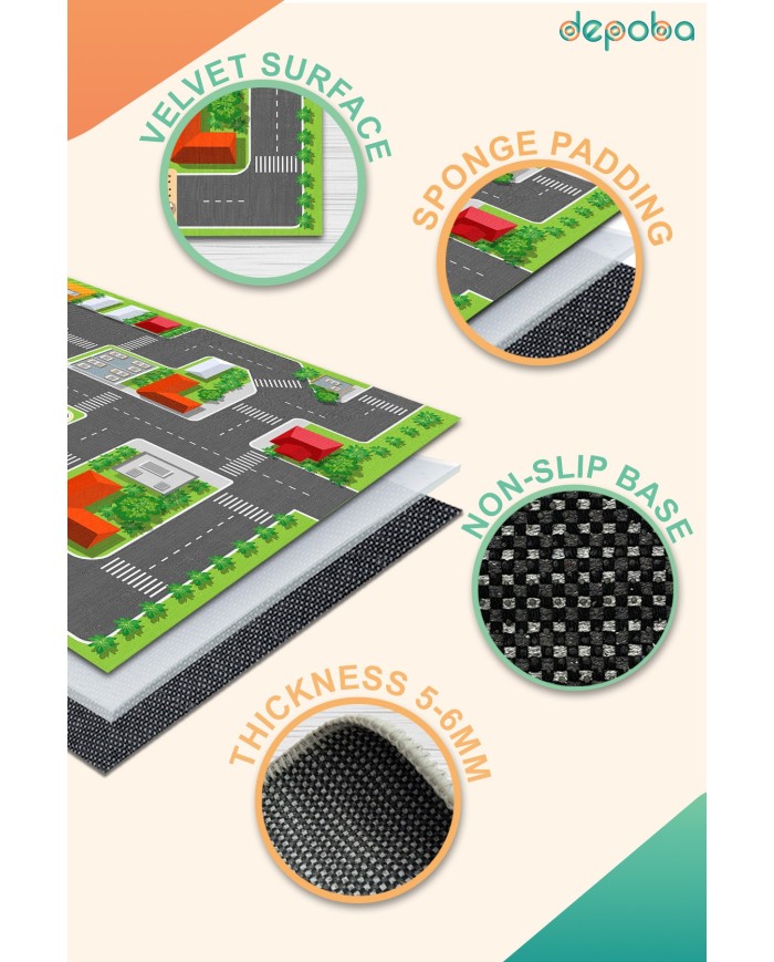 Loyem Kadife Antibakteriyel Yıkanabilir Kaymaz Pamuk Tabanlı Çocuk Halısı