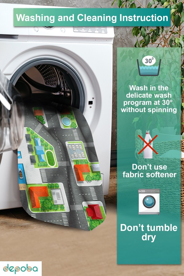 Loyem Kadife Antibakteriyel Yıkanabilir Kaymaz Pamuk Tabanlı Çocuk Halısı