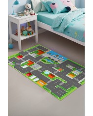 Loyem Kadife Antibakteriyel Yıkanabilir Kaymaz Pamuk Tabanlı Çocuk Halısı