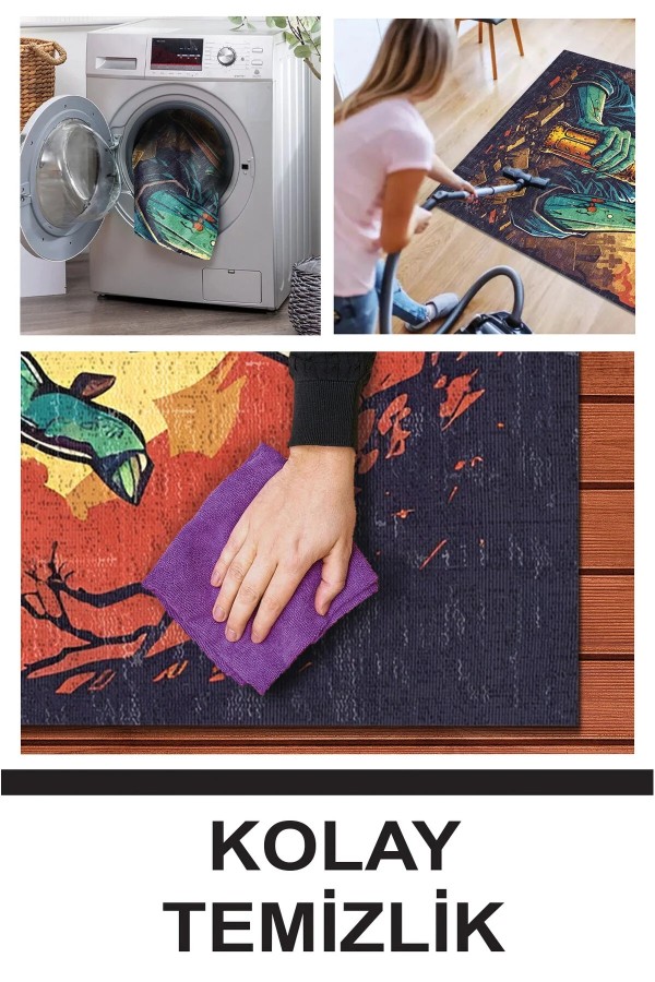 Atomy Şönil Gamer Halısı Pamuk Tabanlı Yıkanabilen, Kaydırmaz Genç Odası Oyuncu Gaming Halısı