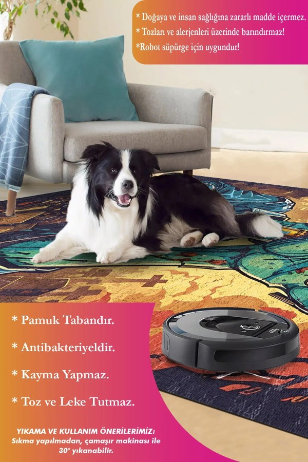 Atomy Şönil Gamer Halısı Pamuk Tabanlı Yıkanabilen, Kaydırmaz Genç Odası Oyuncu Gaming Halısı