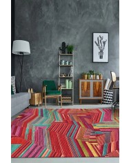 Aubrees Dekoratif Özel Tasarım Kadife Pamuk Taban Kaydırmaz Yıkanabilen Antibakteriyel Salon Halısı