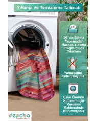 Aubrees Dekoratif Özel Tasarım Kadife Pamuk Taban Kaydırmaz Yıkanabilen Antibakteriyel Salon Halısı