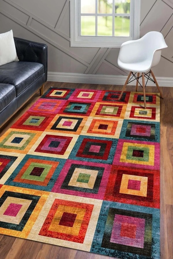 Amber Kadife Modern Desenli Pamuk Tabanlı Yıkanabilen Kaymaz Antibakteriyel Salon Halısı Amber Kadife Modern Desenli Pamuk Tabanlı Yıkanabilen Kaymaz Antibakteriyel Salon Halısı
