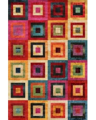 Amber Kadife Modern Desenli Pamuk Tabanlı Yıkanabilen Kaymaz Antibakteriyel Salon Halısı