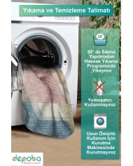 Anika Pamuk Tabanlı Yıkanabilen Kaydırmaz Antibakteriyel Kadife Yuvarlak Salon Halısı