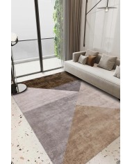 Barty Desenli Pamuk Tabanlı Yıkanabilen Kaydırmaz Kadife Antibakteriyel Salon Halısı