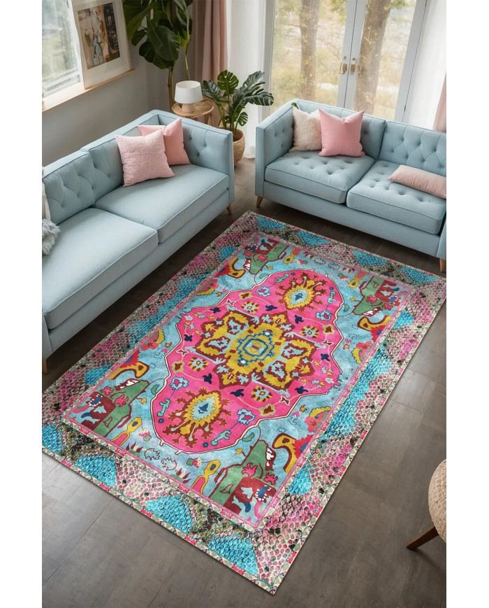 Podmir Şönil Doğal Pamuk Tabanlı Salon Halısı Kaymaz Antibakteriyel Yıkanabilir Çevre Dostu