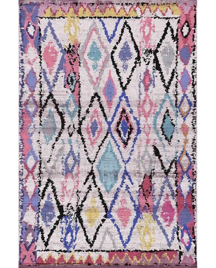 Cora Kadife Dekoratif Özel Tasarım Pamuk Taban Kaydırmaz Yıkanabilen Antibakteriyel Salon Halısı