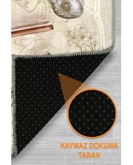 Rute Şönil Doğal Pamuk Tabanlı Mutfak Halısı Kaymaz Antibakteriyel Yıkanabilir Çevre Dostu