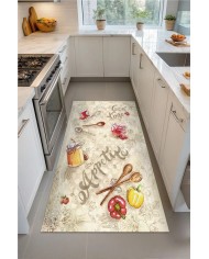 Rute Şönil Doğal Pamuk Tabanlı Mutfak Halısı Kaymaz Antibakteriyel Yıkanabilir Çevre Dostu