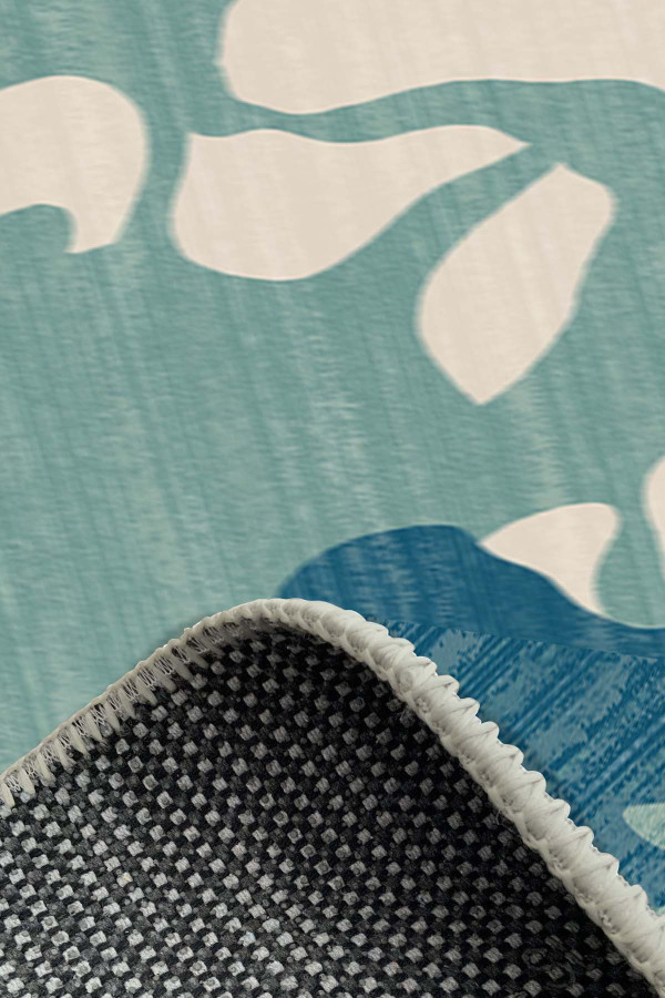 Lisa Modern Kadife Yıkanabilir Kaymaz Pamuk Tabanlı Antibakteriyel Salon Halısı