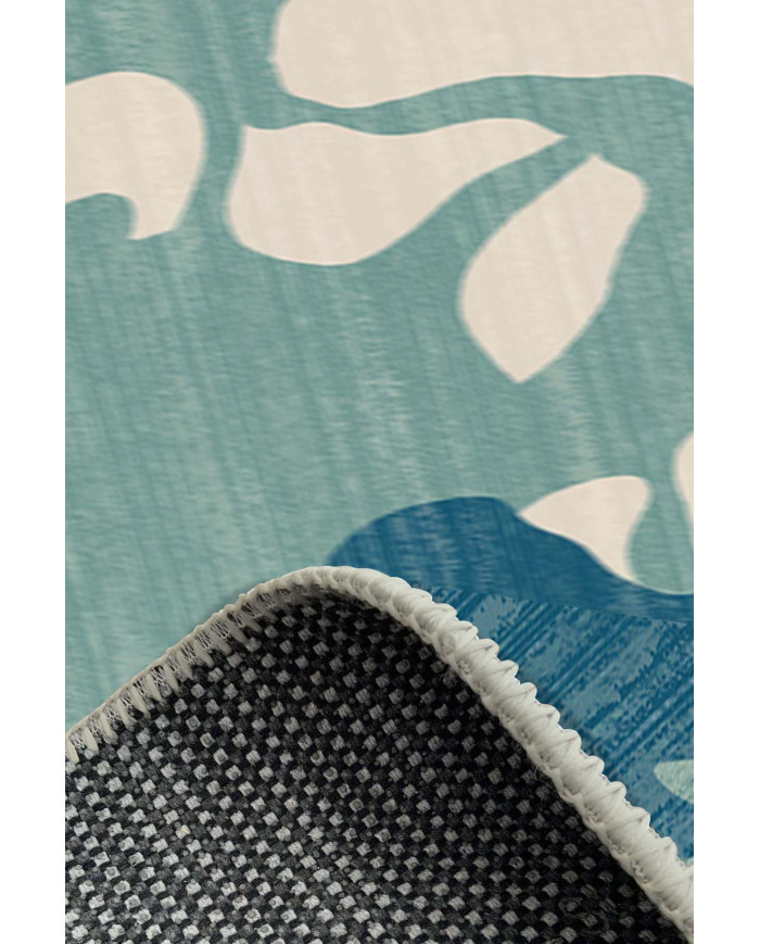 Lisa Modern Kadife Yıkanabilir Kaymaz Pamuk Tabanlı Antibakteriyel Salon Halısı