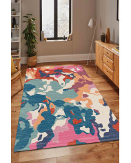 Lisa Modern Kadife Yıkanabilir Kaymaz Pamuk Tabanlı Antibakteriyel Salon Halısı