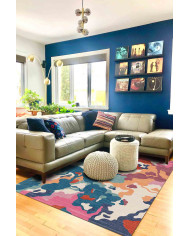 Lisa Modern Kadife Yıkanabilir Kaymaz Pamuk Tabanlı Antibakteriyel Salon Halısı