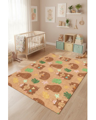 Kapibo Şönil Yıkanabilir Antibakteriyel Kaymaz Pamuk Tabanlı Çocuk Halısı