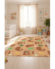 Kapibo Şönil Yıkanabilir Antibakteriyel Kaymaz Pamuk Tabanlı Çocuk Halısı