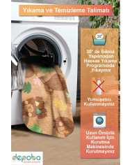 Kapibo Şönil Yıkanabilir Antibakteriyel Kaymaz Pamuk Tabanlı Çocuk Halısı