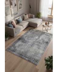 Adnel Desenli Pamuk Tabanlı Yıkanabilen Kaymaz Antibakteriyel Şönil Salon Halısı