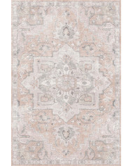 Aline Desenli Pamuk Tabanlı Yıkanabilen Kaymaz Antibakteriyel Şönil Salon Halısı