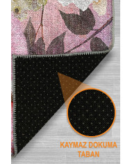 Amoria Pamuk Tabanlı Yıkanabilen Kaydırmaz Antibakteriyel Şönil Salon Halısı