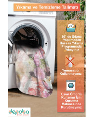 Amoria Pamuk Tabanlı Yıkanabilen Kaydırmaz Antibakteriyel Şönil Salon Halısı