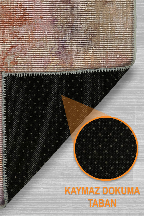 Asyra Pamuk Tabanlı Yıkanabilen Kaydırmaz Antibakteriyel Şönil Salon Halısı