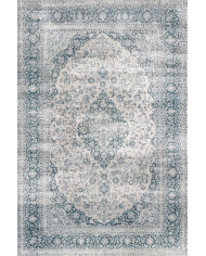 Elyora Vintage Desenli Pamuk Tabanlı Yıkanabilen Kaydırmaz Antibakteriyel Şönil Salon Halısı