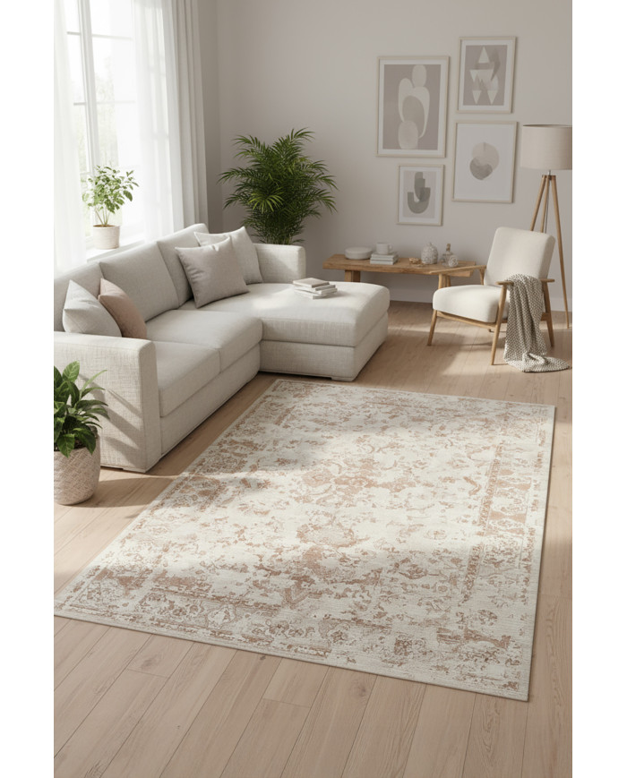 Luna Pamuk Tabanlı Yıkanabilen Kaydırmaz Antibakteriyel Şönil Salon Halısı