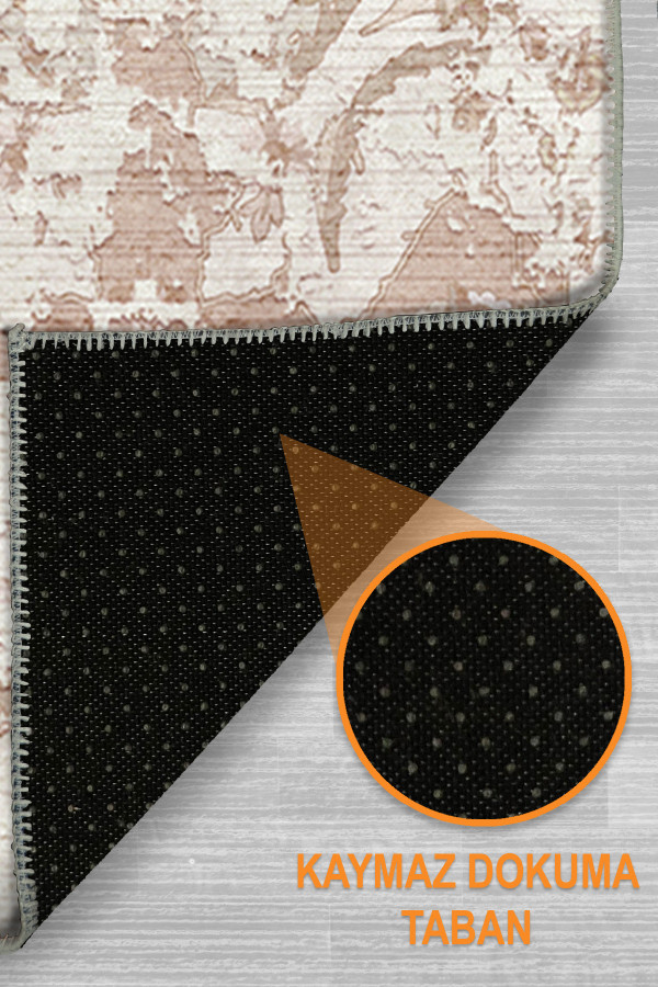 Luna Pamuk Tabanlı Yıkanabilen Kaydırmaz Antibakteriyel Şönil Salon Halısı