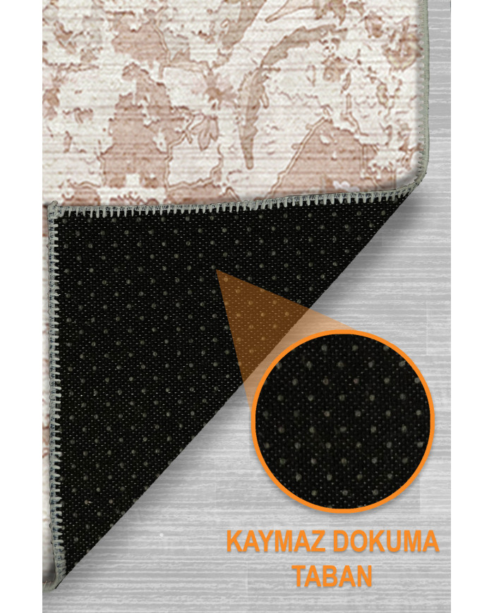 Luna Pamuk Tabanlı Yıkanabilen Kaydırmaz Antibakteriyel Şönil Salon Halısı