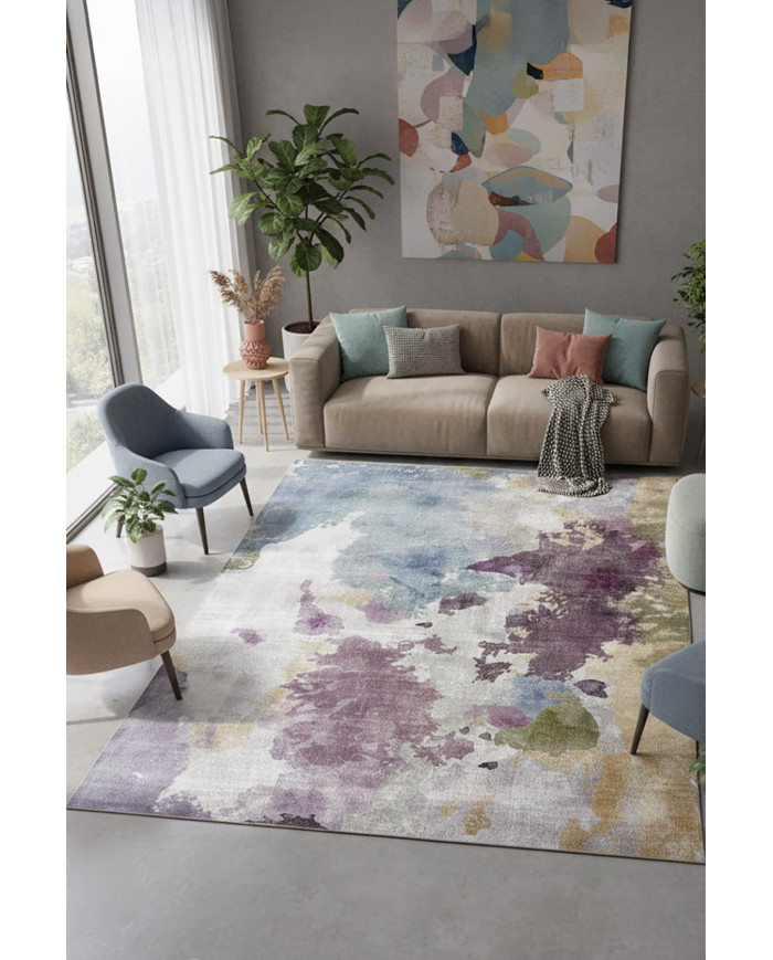 Lyvra Pamuk Tabanlı Yıkanabilen Kaydırmaz Antibakteriyel Şönil Salon Halısı