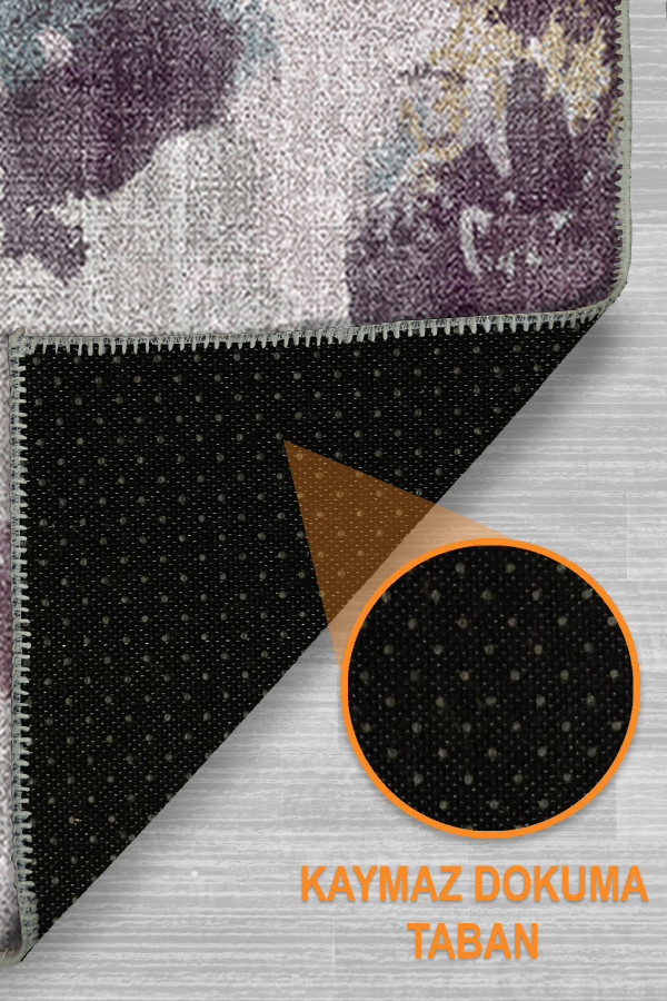 Lyvra Pamuk Tabanlı Yıkanabilen Kaydırmaz Antibakteriyel Şönil Salon Halısı