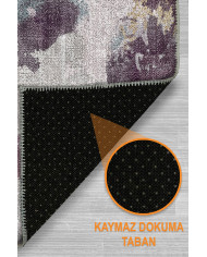 Lyvra Pamuk Tabanlı Yıkanabilen Kaydırmaz Antibakteriyel Şönil Salon Halısı