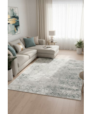 Mirelda Bej Pamuk Tabanlı Yıkanabilen Kaydırmaz Antibakteriyel Şönil Salon Halısı