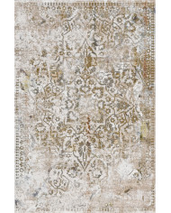 Olden Vintage Desenli Pamuk Tabanlı Yıkanabilen Kaydırmaz Antibakteriyel Şönil Salon Halısı