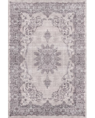 Selvane Vintage Desenli Pamuk Tabanlı Yıkanabilen Kaydırmaz Antibakteriyel Şönil Salon Halısı