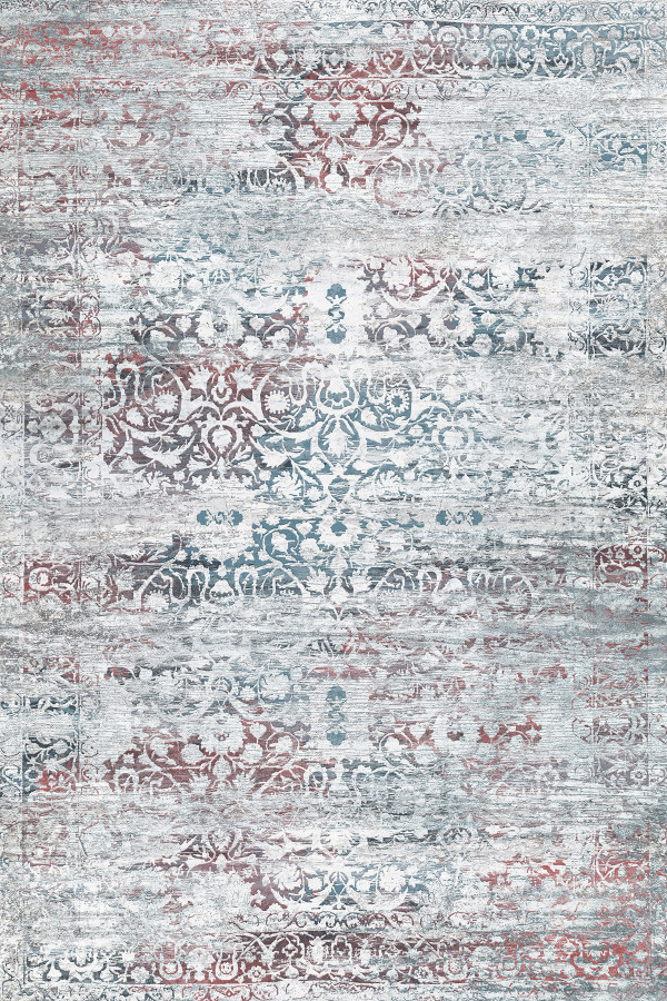 Soleth Vintage Desenli Pamuk Tabanlı Yıkanabilen Kaydırmaz Antibakteriyel Şönil Salon Halısı