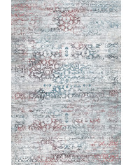 Soleth Vintage Desenli Pamuk Tabanlı Yıkanabilen Kaydırmaz Antibakteriyel Şönil Salon Halısı